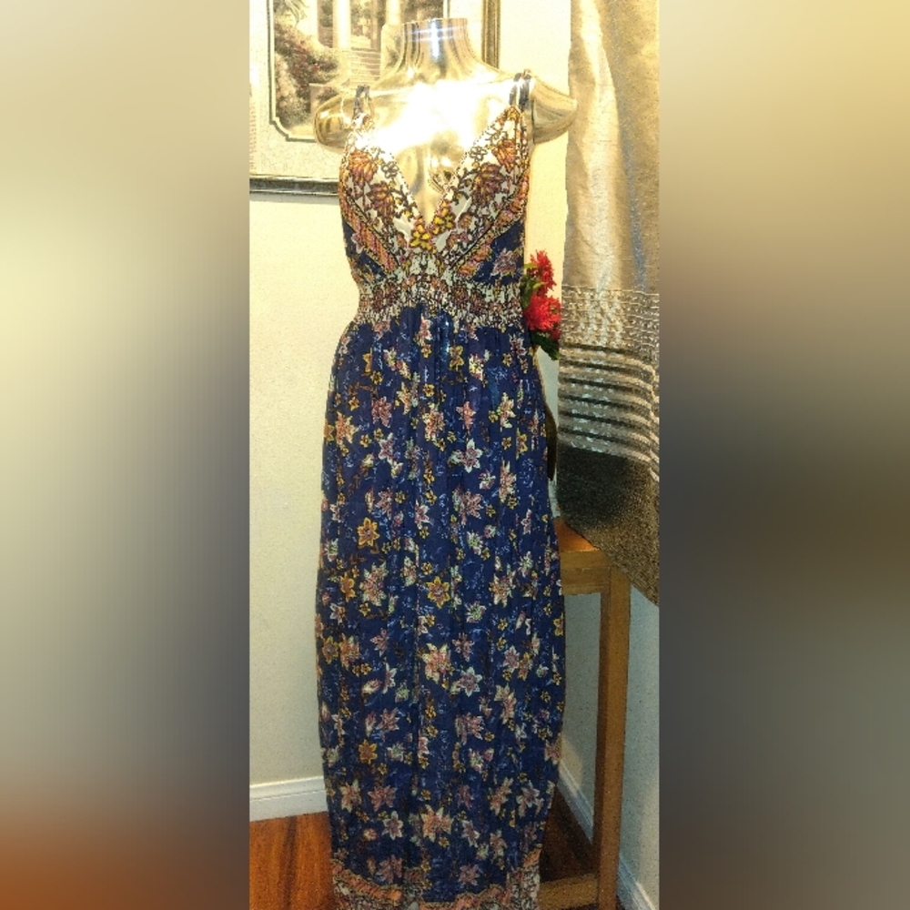Blue Floral Maxi Dress